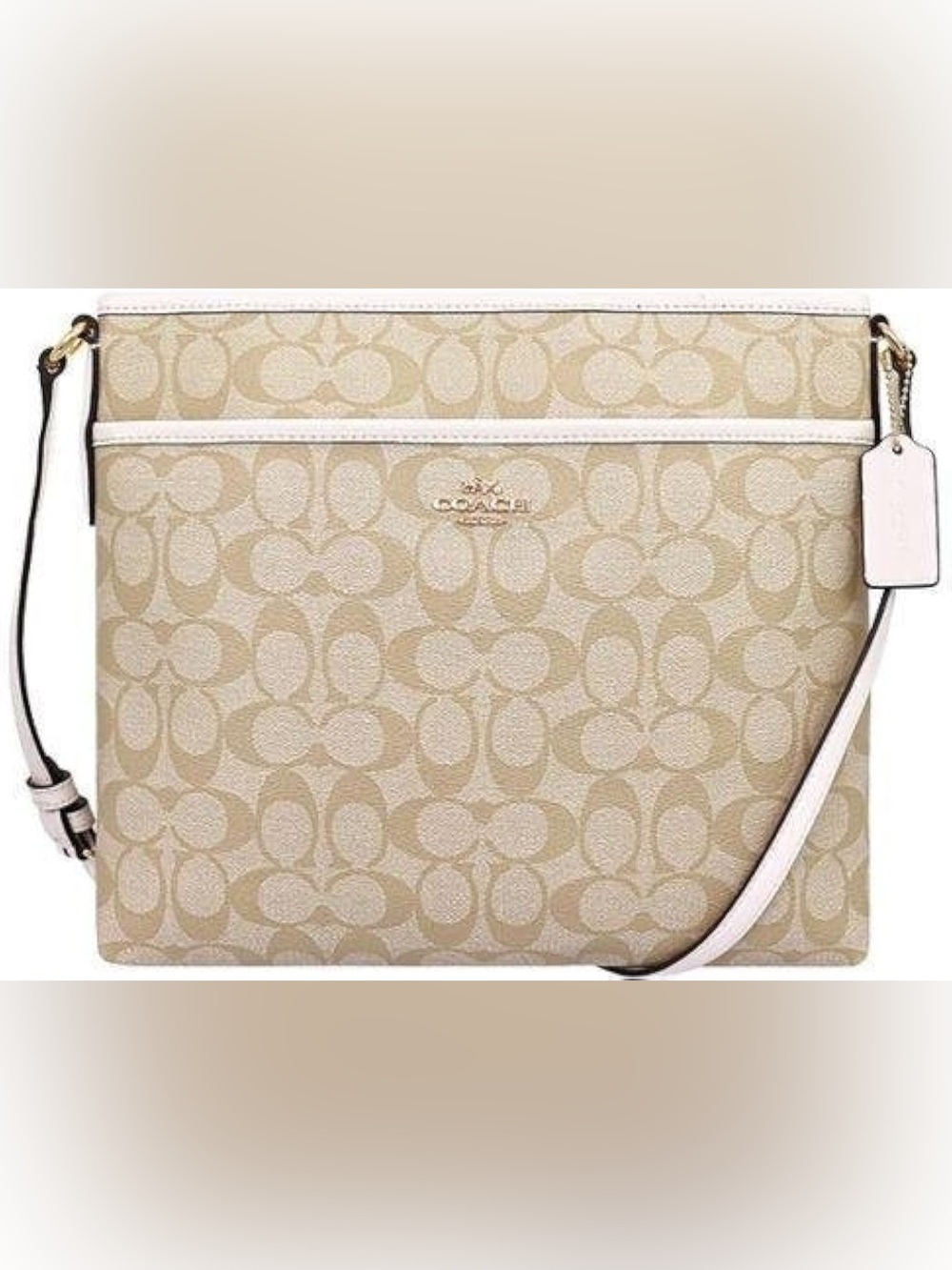 Coach Khaki and Chalk Signature Crossbody Bag